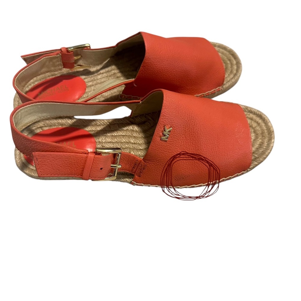 MICHAEL Michael Kors Women's Fisher Leather Espadrille Sandals Size 8.5 - Picture 6 of 7